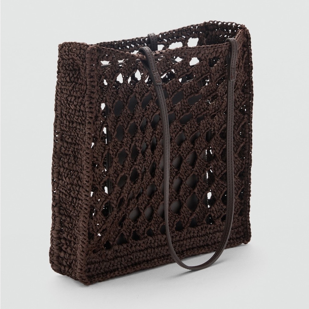 Mango Brown Crochet Tote Bag